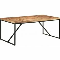 Coupon 😉 INLIFE Table à Dîner 180x90x76 Cm Bois Massif D'acacia Et De Manguier 💯