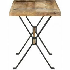Remise 😀 INLIFE Table De Salle à Manger 120x60x76 Cm Bois De Manguier Brut ⭐ -Table haute Boutique 60599459 3