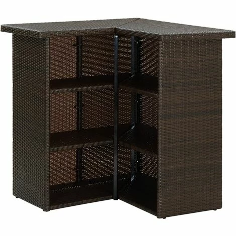 Acheter ✔️ INLIFE Meuble De Bar De Jardin 4 Pcs Et Coussins Résine Tressée Marron 🧨 7 Acheter ✔️ INLIFE Meuble De Bar De Jardin 4 Pcs Et Coussins Résine Tressée Marron 🧨 – Image 5