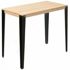 Bon marché 🌟 Table Mange Debout Lunds 70X110x110cm Noir-Naturel. Box Furniture - Noir 😍
