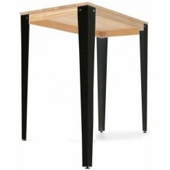 Bon marché 🤩 Table Mange Debout Lunds 80X80x110cm Noir-Naturel. Box Furniture - Noir 🔔 -Table haute Boutique 60724063 3