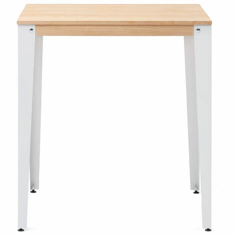 Meilleure affaire 👏 Table Mange Debout Lunds 80X80x110cm Blanc-Naturel. Box Furniture - Blanc 😉 4 Meilleure affaire 👏 Table Mange Debout Lunds 80X80x110cm Blanc-Naturel. Box Furniture - Blanc 😉 – Image 2