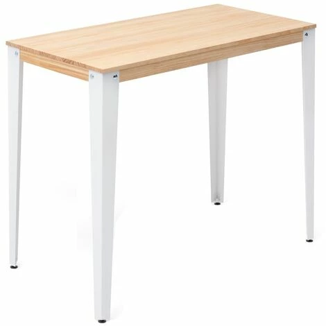 Grosses soldes 👏 Table Mange Debout Lunds 60X120x110cm Blanc-Naturel. Box Furniture - Blanc 😉 3 Grosses soldes 👏 Table Mange Debout Lunds 60X120x110cm Blanc-Naturel. Box Furniture - Blanc 😉