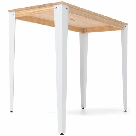 Grosses soldes 👏 Table Mange Debout Lunds 60X120x110cm Blanc-Naturel. Box Furniture - Blanc 😉 5 Grosses soldes 👏 Table Mange Debout Lunds 60X120x110cm Blanc-Naturel. Box Furniture - Blanc 😉 – Image 3
