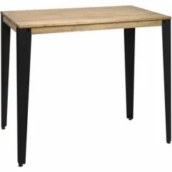 Meilleure vente 😍 Table Mange Debout Lunds 60X120x110cm Noir-Vieilli. Box Furniture - Noir 🤩