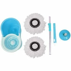 Meilleur prix 😀 DYHF Balai Serpillière Microfibre Avec Seau Essoreur Bleu - Bleu 🔥 -Table haute Boutique 60858310 2