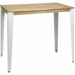 Sortie 🔔 Table Mange Debout Lunds 39x110x110cm Blanc-Vieilli. Box Furniture - Blanc 😍