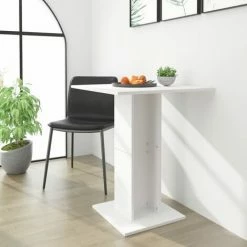 Le moins cher ⭐ FIMEI Table De Bistro Blanc 60x60x75 Cm Aggloméré 👏