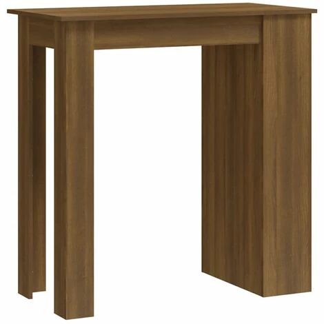 Offres 😉 FIMEI Table De Bar Et Rangement Chêne Marron 102x50x103,5cm Aggloméré 🎉 4 Offres 😉 FIMEI Table De Bar Et Rangement Chêne Marron 102x50x103,5cm Aggloméré 🎉 – Image 2