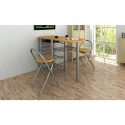 Promo 🧨 FIMEI Ensemble De Table Et De Chaises De Bar / Cuisine Bois 😀