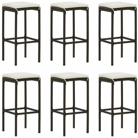 Bon marché 🔥 FIMEI Meuble De Bar De Jardin 7 Pcs Et Coussins Résine Tressée Marron 🛒 5 Bon marché 🔥 FIMEI Meuble De Bar De Jardin 7 Pcs Et Coussins Résine Tressée Marron 🛒 – Image 3