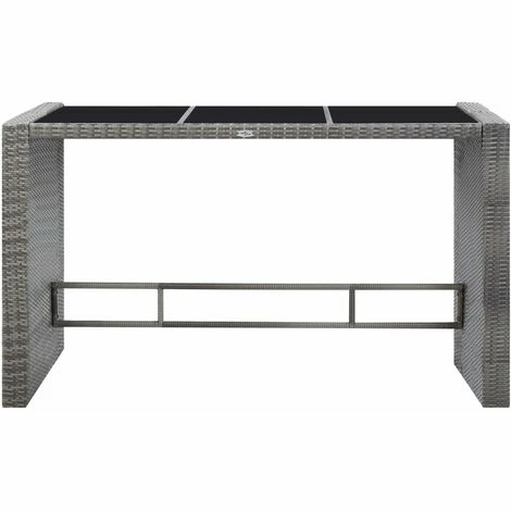 Sortie 🔥 FIMEI Meuble De Bar De Jardin 7 Pcs Et Coussins Résine Tressée Gris 🎉 6 Sortie 🔥 FIMEI Meuble De Bar De Jardin 7 Pcs Et Coussins Résine Tressée Gris 🎉 – Image 4