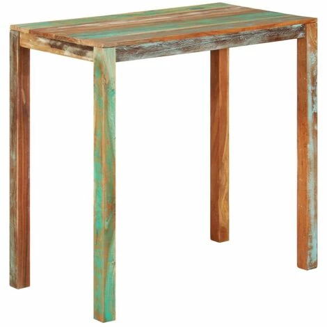 Sortie 🔥 FIMEI Table De Bar 112x60x108 Cm Bois De Récupération Solide 🎉 3 Sortie 🔥 FIMEI Table De Bar 112x60x108 Cm Bois De Récupération Solide 🎉