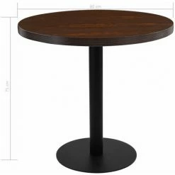 Vente flash 🔥 FIMEI Table De Bistro Marron Foncé 80 Cm MDF ⌛ 11 Vente flash 🔥 FIMEI Table De Bistro Marron Foncé 80 Cm MDF ⌛ -Table haute Boutique 60973524 5