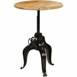 Bon marché ⭐ FIMEI Table De Bar Bois De Manguier Massif 75 X (76-110) Cm ✨ -Table haute Boutique 60974046 4
