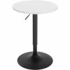 De gros 🎁 WOLTU Table De Bar Ronde. Réglable En Hauteur 69.5-91.5 Cm. Pivotante à 360°. Table De Bistrot. Blanc. BT35sz 🛒 -Table haute Boutique 61162879 1