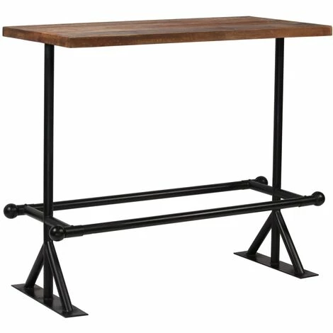 Coupon 🥰 SUPERMARKET Table De Bar Bois De Récupération Massif Marron Foncé 120x60x107 Cm 🧨 3 Coupon 🥰 SUPERMARKET Table De Bar Bois De Récupération Massif Marron Foncé 120x60x107 Cm 🧨