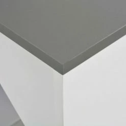 Meilleure affaire 👏 SUPERMARKET Table De Bar Avec Armoire 115x59x200 Cm Blanc Et Gris 🔥 -Table haute Boutique 61304286 4