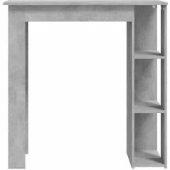 Bon marché ⌛ SUPERMARKET Table De Bar Avec étagère Aggloméré 102x50x103.5 Cm Gris Béton 😉 -Table haute Boutique 61306099 5