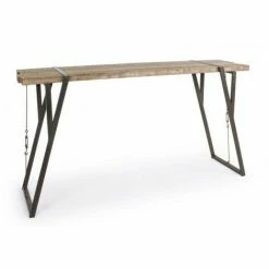 Sortie 🎁 WEBMARKETPOINT Table De Bar Style Industriel Blocks 200x54 Cm ❤️