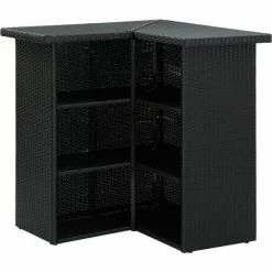 Meilleure affaire 🔥 FIMEI Meuble De Bar De Jardin 8 Pcs Avec Coussins Résine Tressée Noir 🤩 -Table haute Boutique 61380144 3