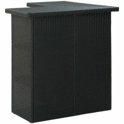Meilleure affaire 🔥 FIMEI Meuble De Bar De Jardin 8 Pcs Avec Coussins Résine Tressée Noir 🤩 -Table haute Boutique 61380144 4