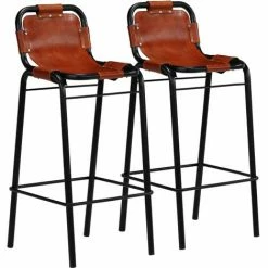 Top 10 ✨ FIMEI Ensemble De Bar 3 Pcs Bois Massif Recyclé Et Cuir De Chèvre ⭐ -Table haute Boutique 61380405 5