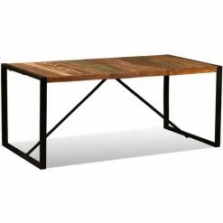 Meilleure affaire 👍 FIMEI Table De Salle à Manger Bois De Récupération Massif 180 Cm 🎁
