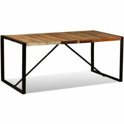 Meilleure affaire 👍 FIMEI Table De Salle à Manger Bois De Récupération Massif 180 Cm 🎁 -Table haute Boutique 61381059 4