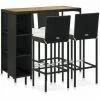Vente flash 😍 FIMEI Meuble De Bar De Jardin 5 Pcs Et Coussins Résine Tressée Noir 🥰 1 Vente flash 😍 FIMEI Meuble De Bar De Jardin 5 Pcs Et Coussins Résine Tressée Noir 🥰 -Table haute Boutique 61382118 1
