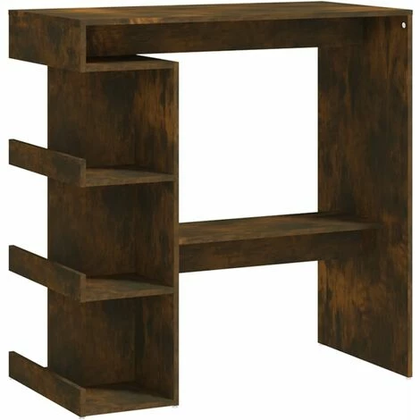 Remise 🥰 FIMEI Table De Bar Et étagère De Rangement Chêne Fumé 100x50x101,5 Cm 🛒 4 Remise 🥰 FIMEI Table De Bar Et étagère De Rangement Chêne Fumé 100x50x101,5 Cm 🛒 – Image 2