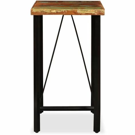 Budget ❤️ FIMEI Ensemble De Bar 3 Pcs Bois De Récupération Cuir Véritable Et Toile 🎁 5 Budget ❤️ FIMEI Ensemble De Bar 3 Pcs Bois De Récupération Cuir Véritable Et Toile 🎁 – Image 3