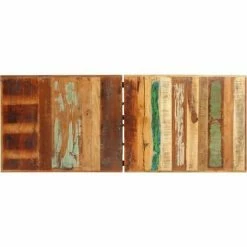 De gros 🛒 FIMEI Ensemble De Bar 9 Pcs Bois De Récupération Et Cuir Véritable ⭐ -Table haute Boutique 61383645 5