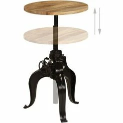 Le moins cher 🔥 FIMEI Table De Bar Bois De Manguier Massif 60 X (76-110) Cm 🔔 -Table haute Boutique 61384519 3