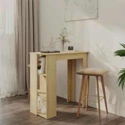 De gros ✔️ FIMEI Table De Bar Avec étagère Chêne Sonoma 102x50x103,5cm Aggloméré 🎁