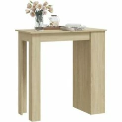 Nouveau 😉 SUPERMARKET Table De Bar Avec Rangement Chêne Sonoma 102x50x103,5 Cm 🎉 -Table haute Boutique 63650979 3