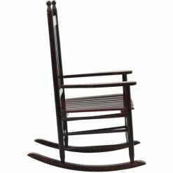 Tout neuf 🧨 SUPERMARKET Chaise à Bascule Avec Siège Incurvé Marron Bois De Peuplier ✨ -Table haute Boutique 63652115 3