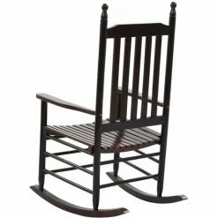 Tout neuf 🧨 SUPERMARKET Chaise à Bascule Avec Siège Incurvé Marron Bois De Peuplier ✨ -Table haute Boutique 63652115 4