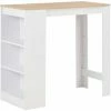 Grosses soldes 🛒 SUPERMARKET Table De Bar Avec étagère Blanc 110x50x103 Cm SUHB-280215 ⭐ -Table haute Boutique 63656610 1
