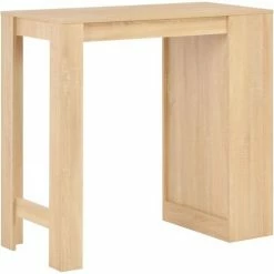 Vente flash ⭐ SUPERMARKET Table De Bar Avec étagère Chêne 110x50x103 Cm 💯 -Table haute Boutique 63670608 3