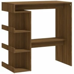 Promo 🧨 SUPERMARKET Table De Bar étagère De Rangement Chêne Marron 100x50x101,5 Cm 🥰 8 Promo 🧨 SUPERMARKET Table De Bar étagère De Rangement Chêne Marron 100x50x101,5 Cm 🥰 -Table haute Boutique 63674027 2