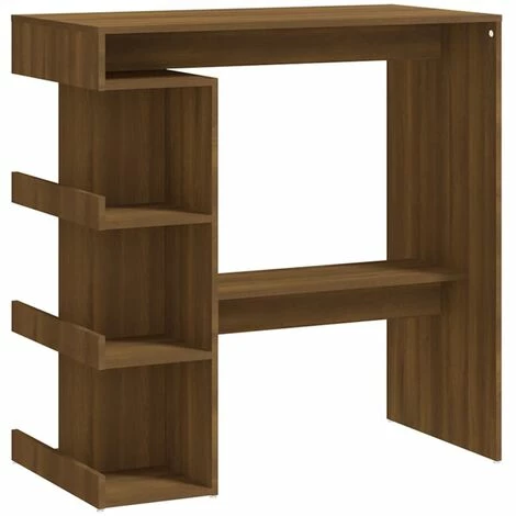 Promo 🧨 SUPERMARKET Table De Bar étagère De Rangement Chêne Marron 100x50x101,5 Cm 🥰 4 Promo 🧨 SUPERMARKET Table De Bar étagère De Rangement Chêne Marron 100x50x101,5 Cm 🥰 – Image 2