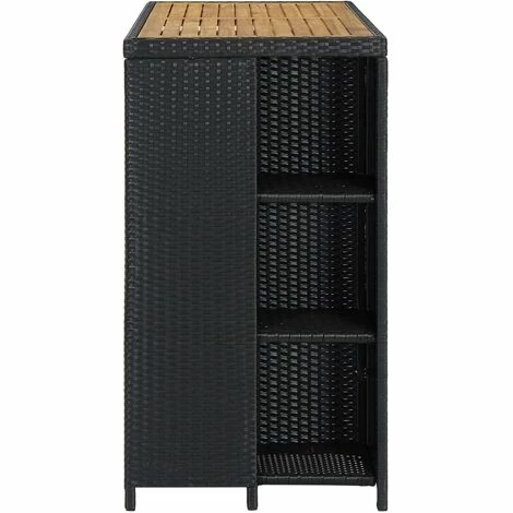 Promo 🔔 SUPERMARKET Table De Bar Avec Rangement Noir 120x60x110 Cm Résine Tressée SUHB-313478 🧨 5 Promo 🔔 SUPERMARKET Table De Bar Avec Rangement Noir 120x60x110 Cm Résine Tressée SUHB-313478 🧨 – Image 3