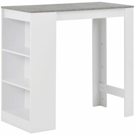 Budget 😉 SUPERMARKET Table De Bar Avec étagère Blanc 110x50x103 Cm SUHB-280214 🎁 3 Budget 😉 SUPERMARKET Table De Bar Avec étagère Blanc 110x50x103 Cm SUHB-280214 🎁