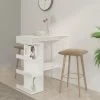 Le moins cher 🤩 SUPERMARKET Table De Bar étagère De Rangement Blanc Brillant 100x50x101,5cm ✨ -Table haute Boutique 63675759 1