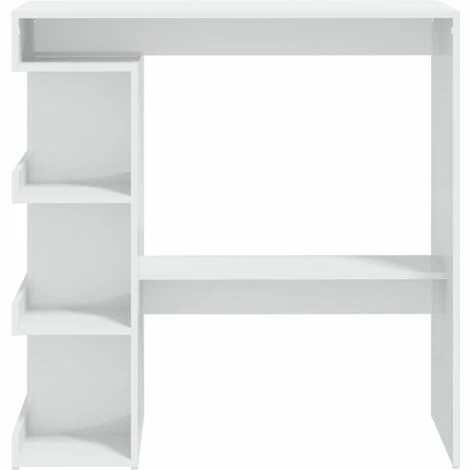 Le moins cher 🤩 SUPERMARKET Table De Bar étagère De Rangement Blanc Brillant 100x50x101,5cm ✨ 7 Le moins cher 🤩 SUPERMARKET Table De Bar étagère De Rangement Blanc Brillant 100x50x101,5cm ✨ – Image 5