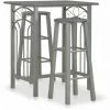 Nouveau 🛒 SUPERMARKET Ensemble De Bar 3 Pcs Bois Et Acier Anthracite 👍 -Table haute Boutique 63676055 1