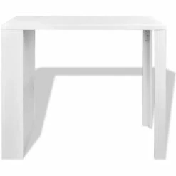 Nouveau 🥰 SUPERMARKET Table De Bar MDF Avec Casier à Bouteilles Blanc Haut Brillance 🧨 -Table haute Boutique 63679720 3