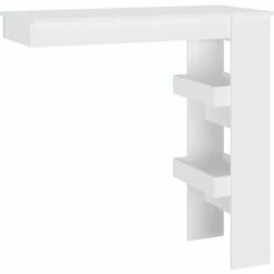 Remise ❤️ VidaXL Table De Bar Murale Blanc 102x45x103,5 Cm Bois D'ingénierie - Blanc ⌛ -Table haute Boutique 63953974 2