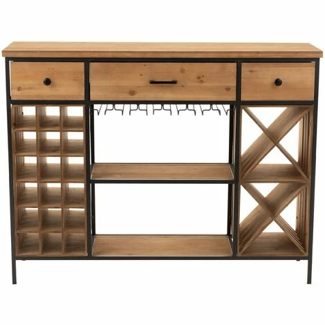 Le moins cher 🔥 LES TENDANCES Comptoir De Bar 3 Tiroirs Bois Clair Pieds Métal Cora L 121 Cm 🌟 4 Le moins cher 🔥 LES TENDANCES Comptoir De Bar 3 Tiroirs Bois Clair Pieds Métal Cora L 121 Cm 🌟 – Image 2